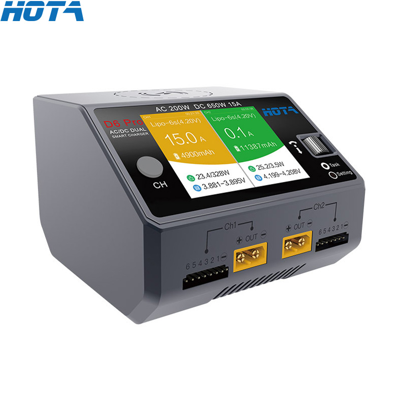 Hota D6 Pro Dual Lipo Charger - HOTA D6 Pro negro AC 200w