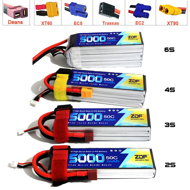 ZDF FPV 450 500 7,4 V 11,1 V 1 - 6S Lipo Battery 22.2V 5000Mah reseña y precio