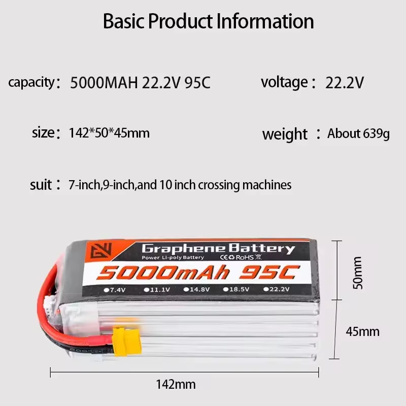 Batería Lipo 6S 5000mAh XT60 X - 6S Lipo Battery 22.2V 5000Mah reseña y precio