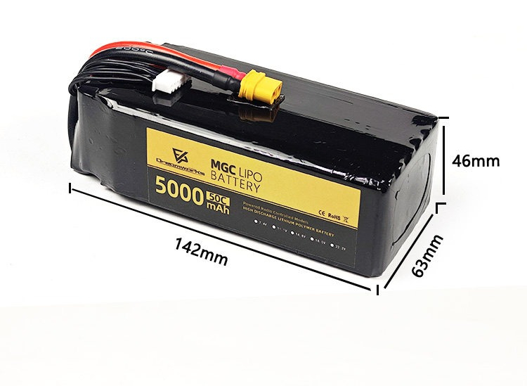 Batería de Litio Lipo FPV MGC  - 6S Lipo Battery 22.2V 5000Mah reseña y precio